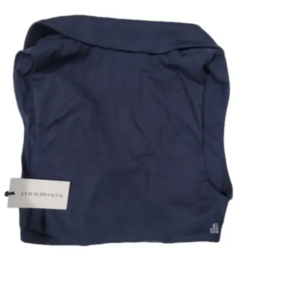 WeWoreWhat Women's Polo Bra, Size M Navy Blue V-Neck Collared Crop Top - Picture 3 of 6